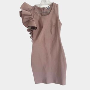 Fashion Nova Bodycon Dress with Ruffles Size S in Golden Rose Color